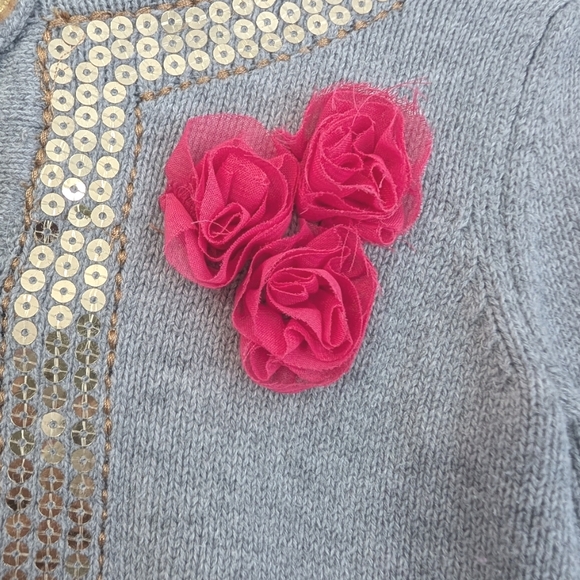 Tahari Button Up Cardigan Sweater in grey and pink size 18 months - Picture 7 of 13